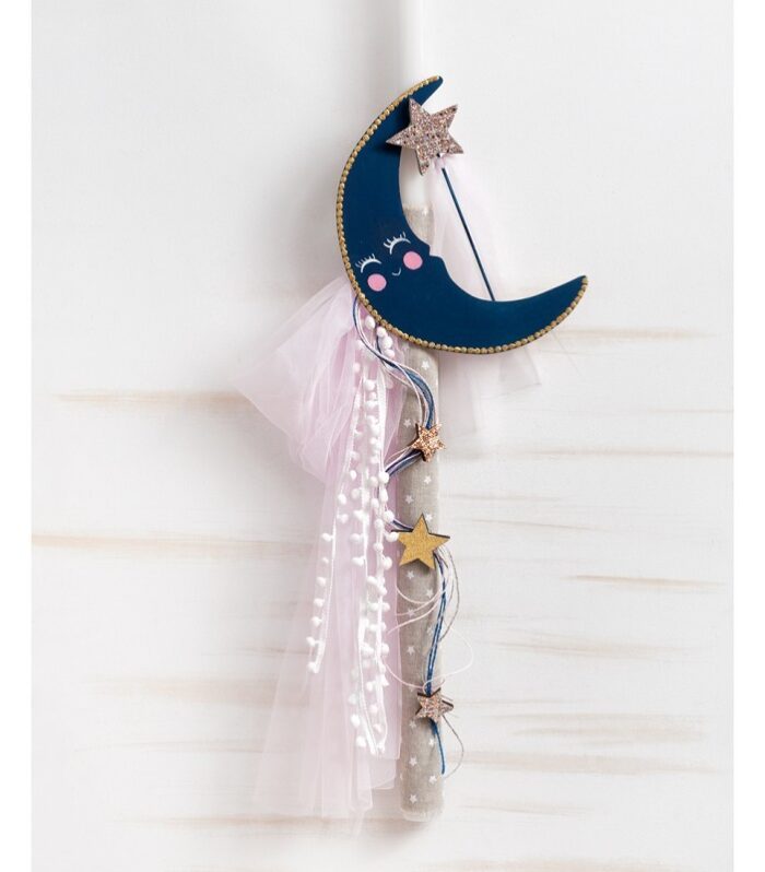 Λαμπάδα βάπτισης Fairy on the moon