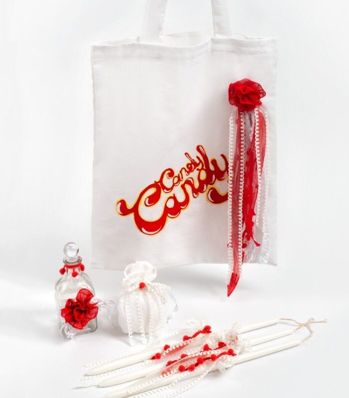 Τσάντα με σετ λαδιού βάπτισης Candy Candy