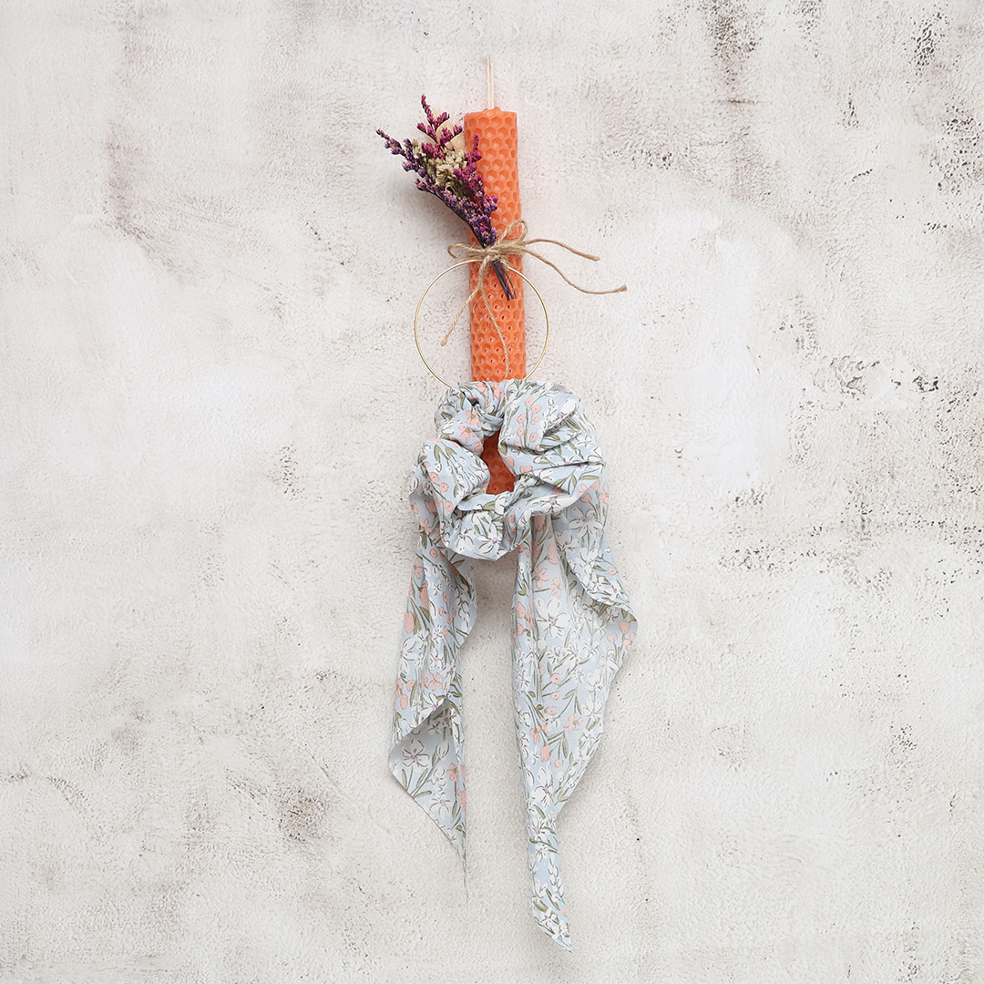 Λαμπάδα scrunchie με μαντήλι φλοραρ