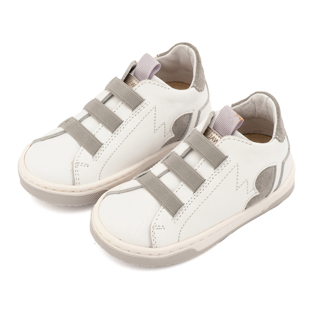Sneaker παντοφλέ με λαστιχάκια λευκό γκρι