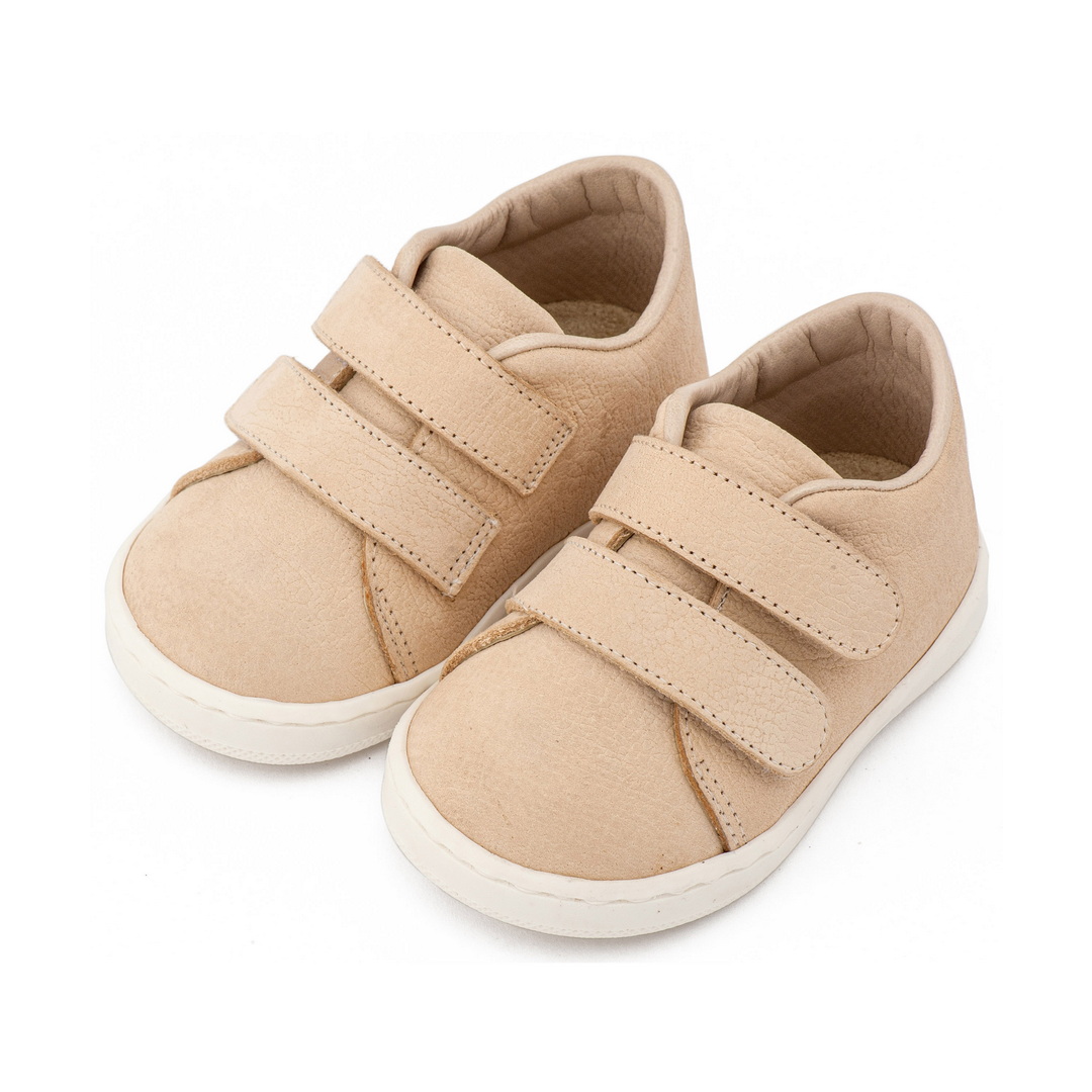 Sneakers διπλή μπαρέτα χρατς μπεζ