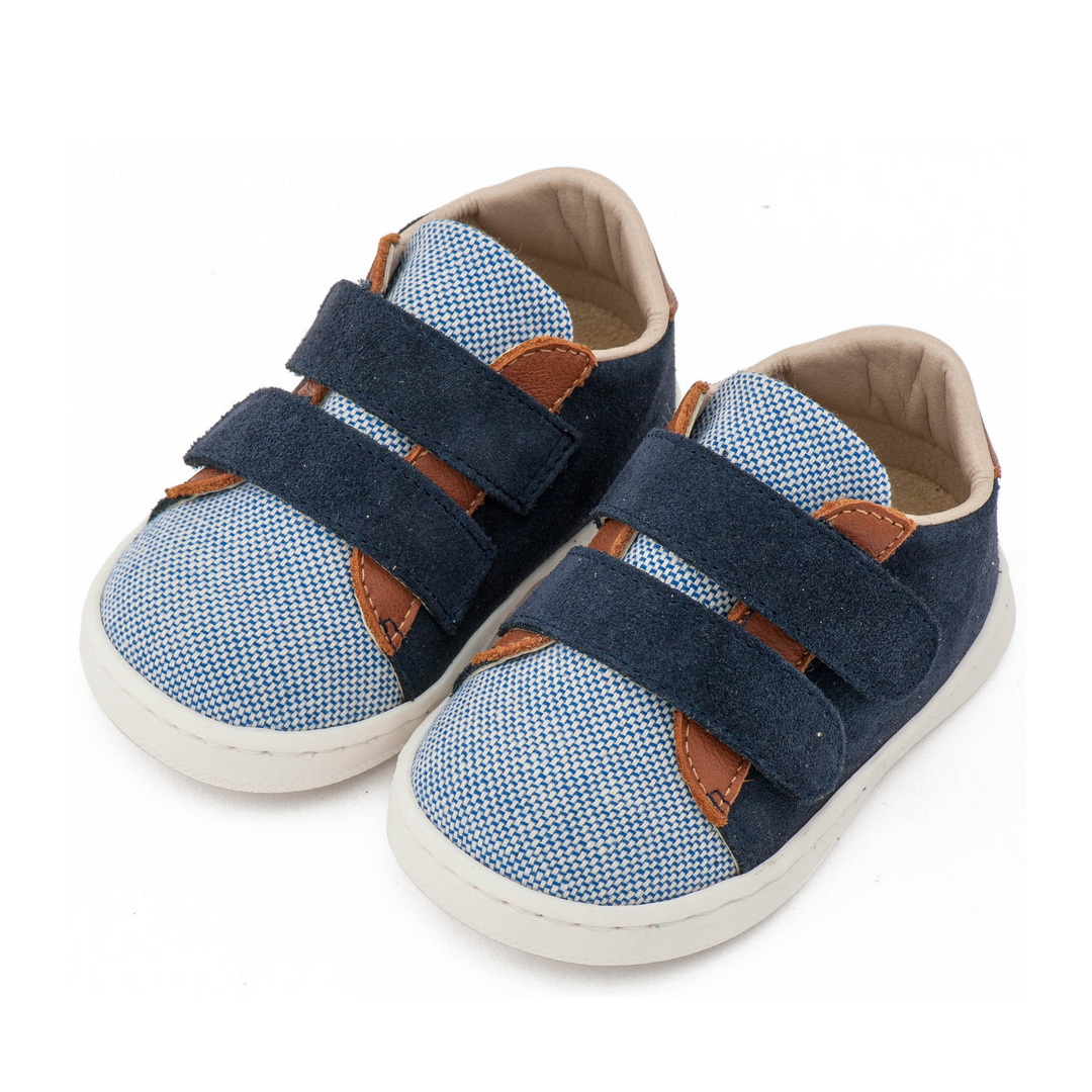 Sneakers διπλή μπαρέτα χρατς μπλε ταμπά