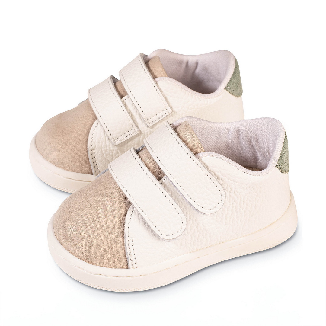 Sneakers λευκό μπεζ μέντα